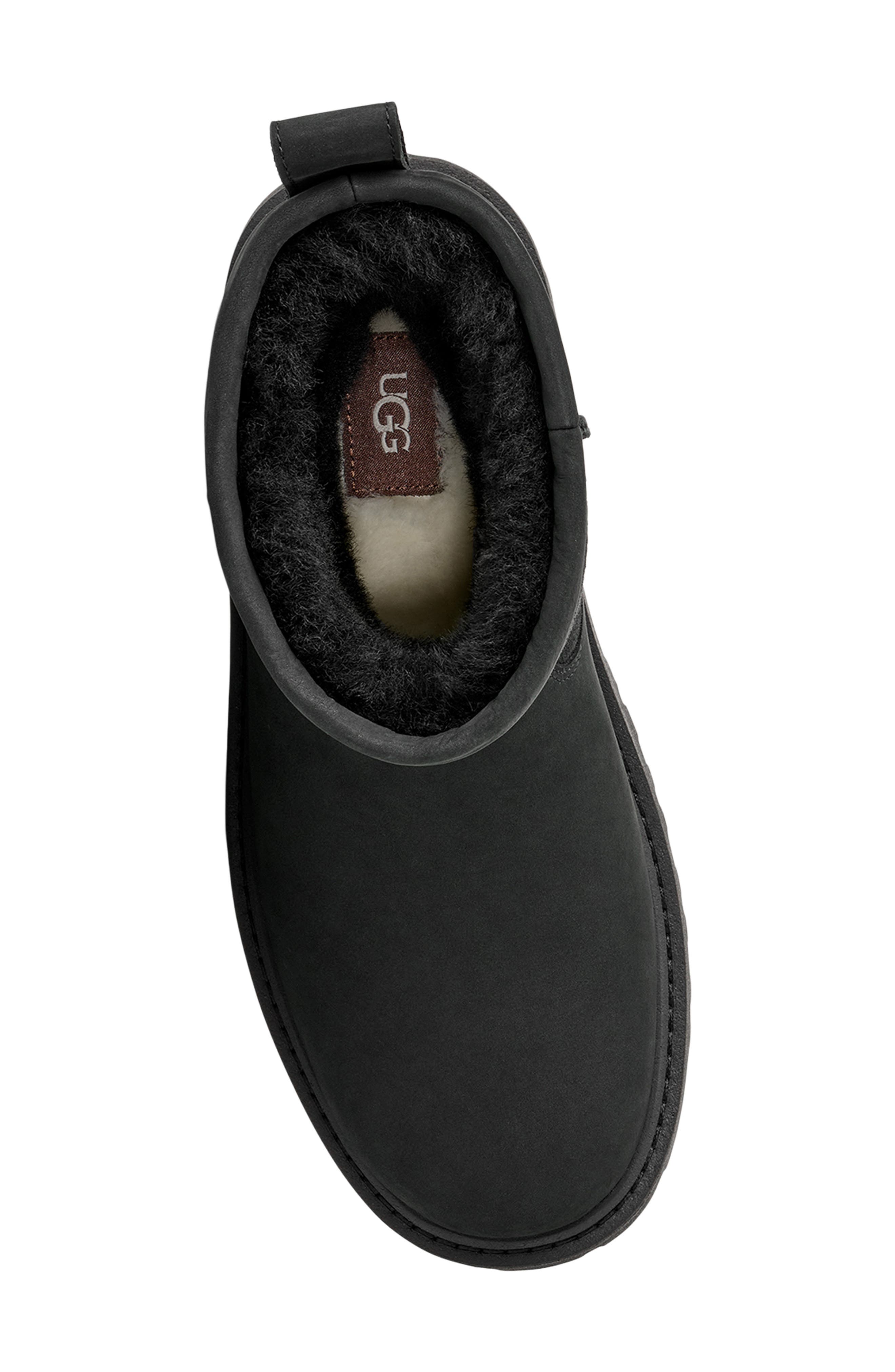 Birch II Waterproof Leather & Genuine Shearling Boot, Alternate, color, BLACK