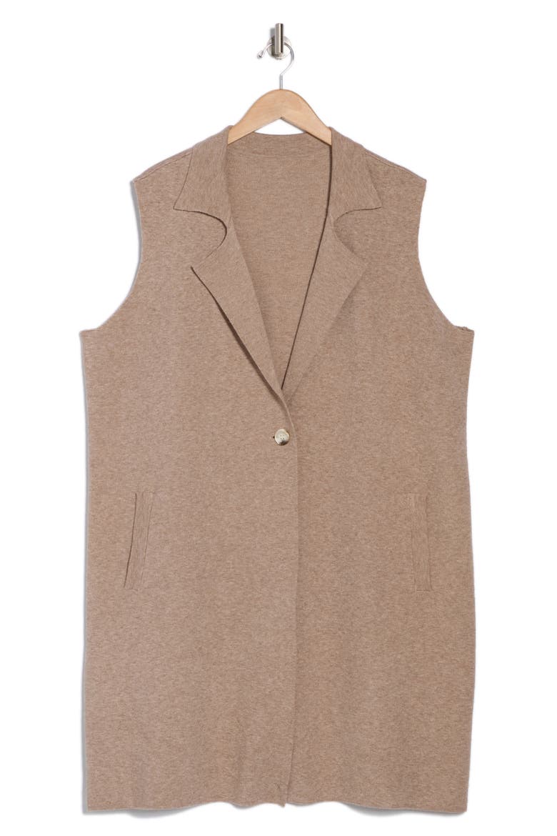 Whitney Longline Vest, Alternate, color, TAPIOCA HEATHER