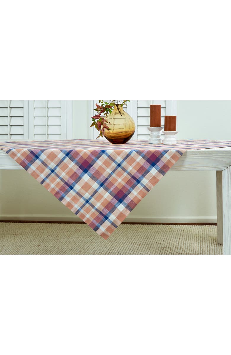 Solino Home Linen Table Throw - Fall Flavors Madras, 52" x 52", 52" x 52", Main, color, 
