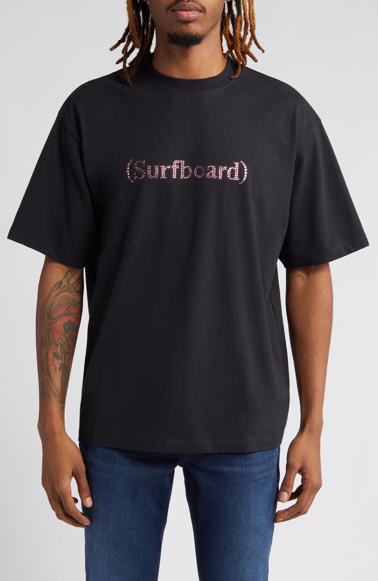 STOCKHOLM SURFBOARD CLUB Kil Swarovski<sup>®</sup> Crystal Embellished Logo Cotton T-Shirt, Main, color,