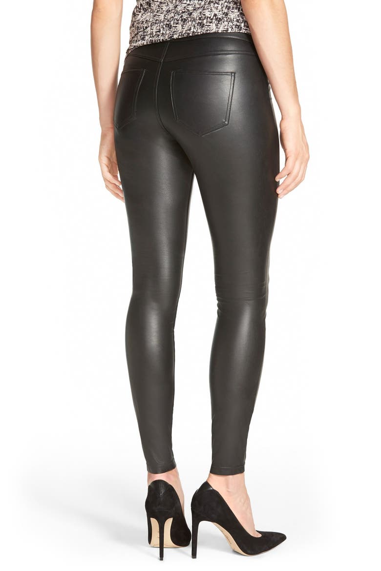 Faux Leather Leggings, Alternate, color, BLACK
