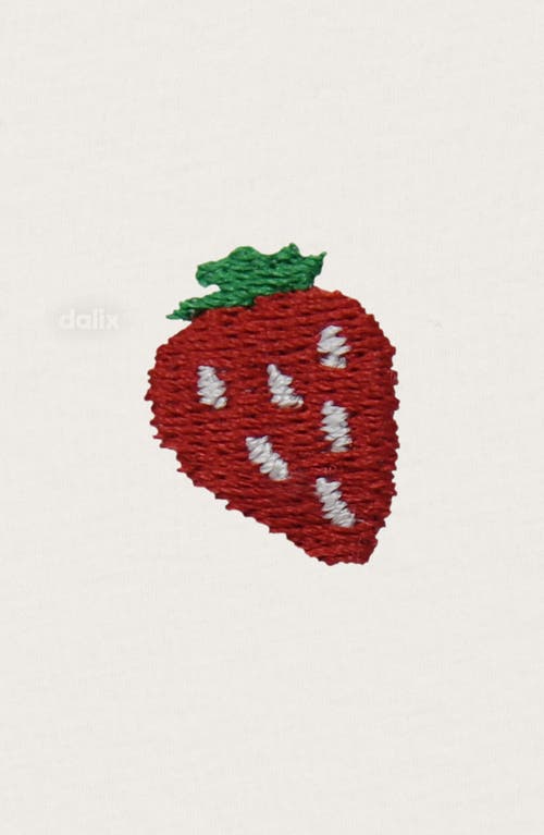 Dalix Womens Lil Strawberry Lightweight High Waisted Tee In White