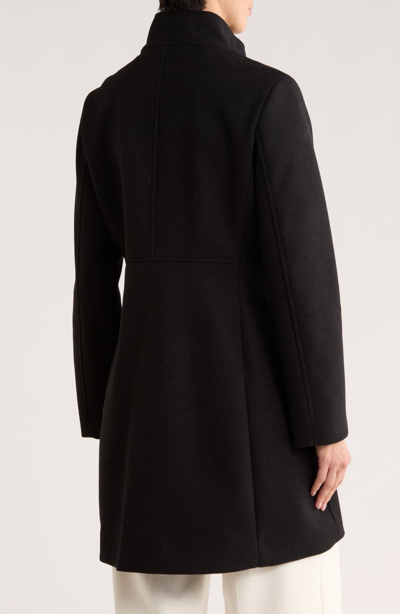 Calvin Klein Stand Collar Coat, Alternate, color, Black