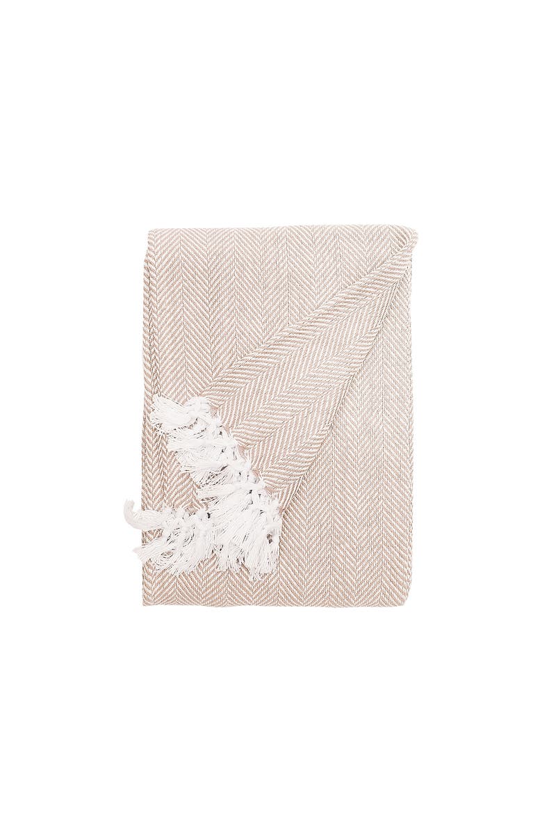 ELISABETH YORK Torin Rosewood 50" x 70" Fringe Accent Throw Blanket, Main, color, Pink