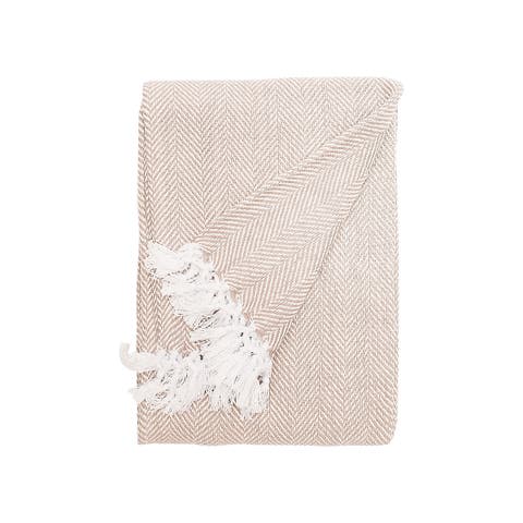 Torin Rosewood 50" x 70" Fringe Accent Throw Blanket