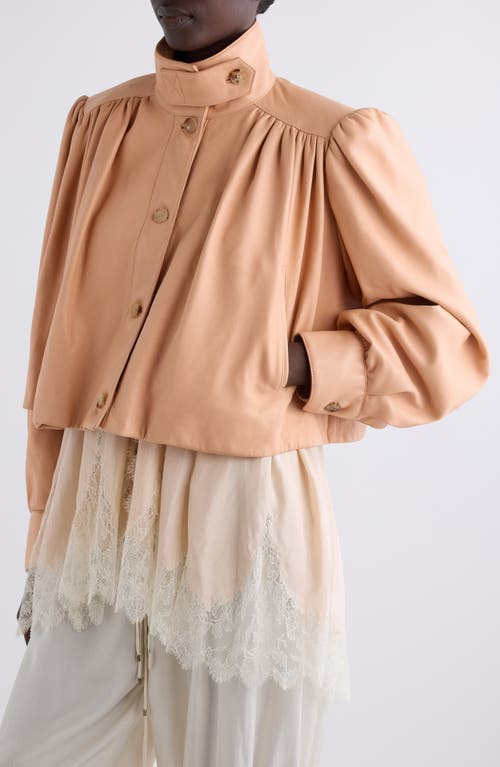 Chloé Puff Shoulder Leather Crop Jacket