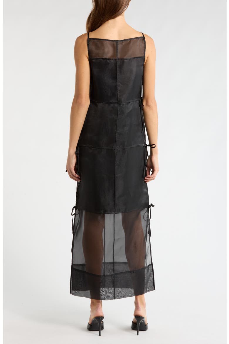 staud chandler tie-detailed organza midi dress STAUD, Chandler Dress in Walnut, Size XL