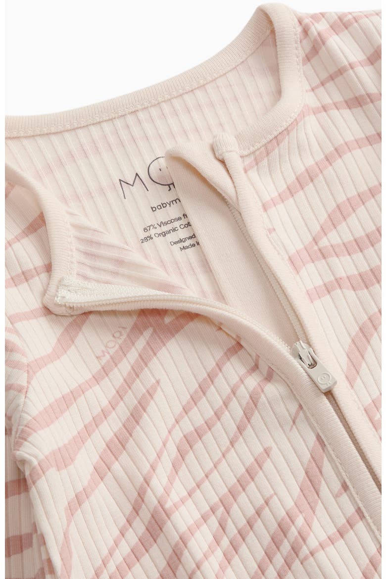 Ribbed Two Way Zip-Up Sleepsuit, Alternate, color, Zebra Rose