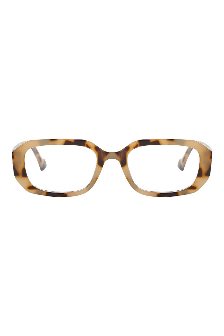 Talon 52mm Square Blue Light Blocking Glasses, Main, color, CREAM TORTE / CLEAR