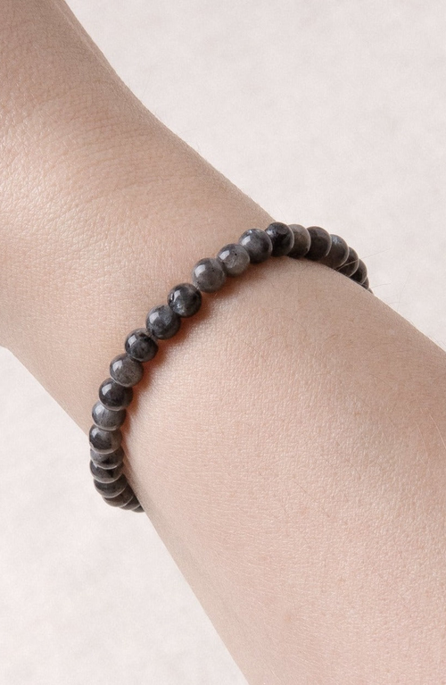 Tiny Rituals Larvikite Labradorite Energy Bracelet In Black Labradorite
