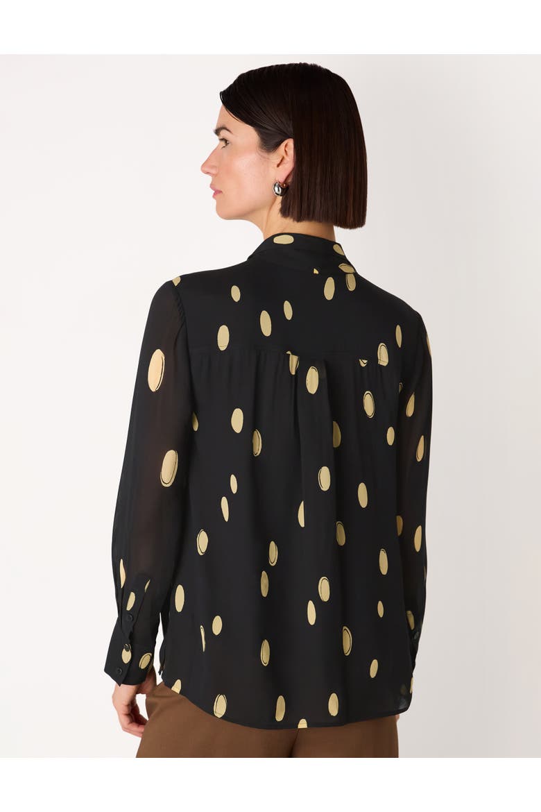 Oval Spot Frill Blouse, Alternate, color, Black/Multi