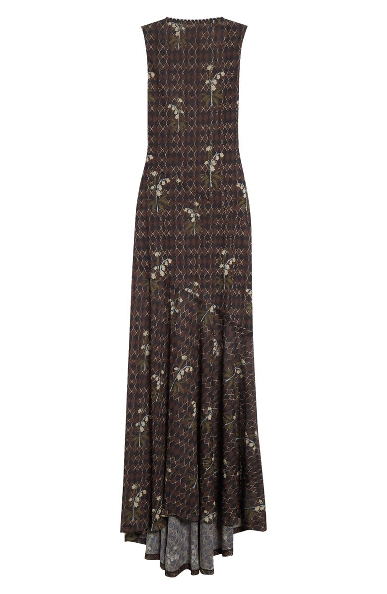 Siedrés Fens Floral Open Back Semisheer Mesh Dress, Alternate, color, Brown Multi