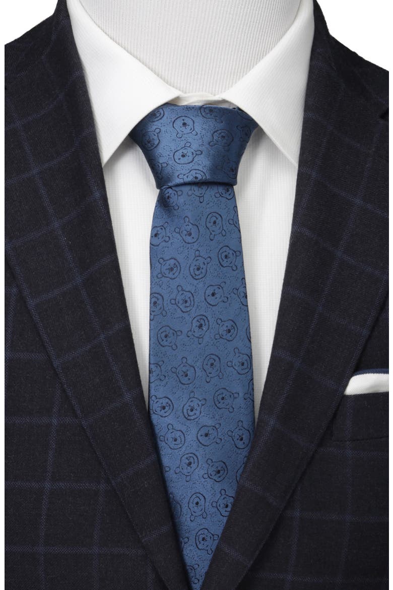 Winnie the Pooh Silk Tie, Alternate, color, BLUE