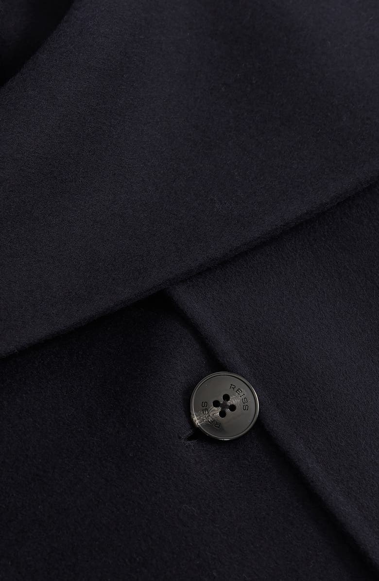Reiss Indira Double Breasted Wool Blend Coat with Scarf, Alternate, color, Navy