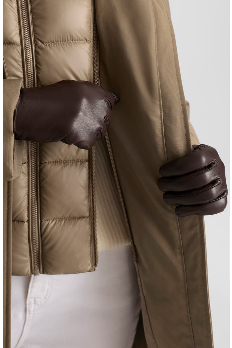 Shyla 800 Fill Power Down Coat with Removable Quilted Bib, Alternate, color, TRUFFLE BROWN