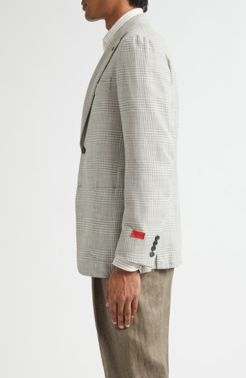 Isaia Marechiaro Glen Plaid Wool Blend Hopsack Sport Coat In Gray