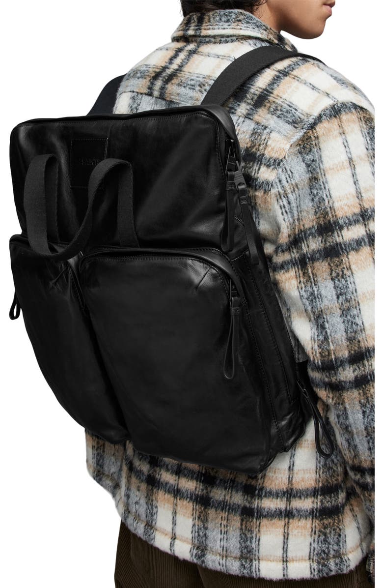 AllSaints Force Leather Backpack, Alternate, color,