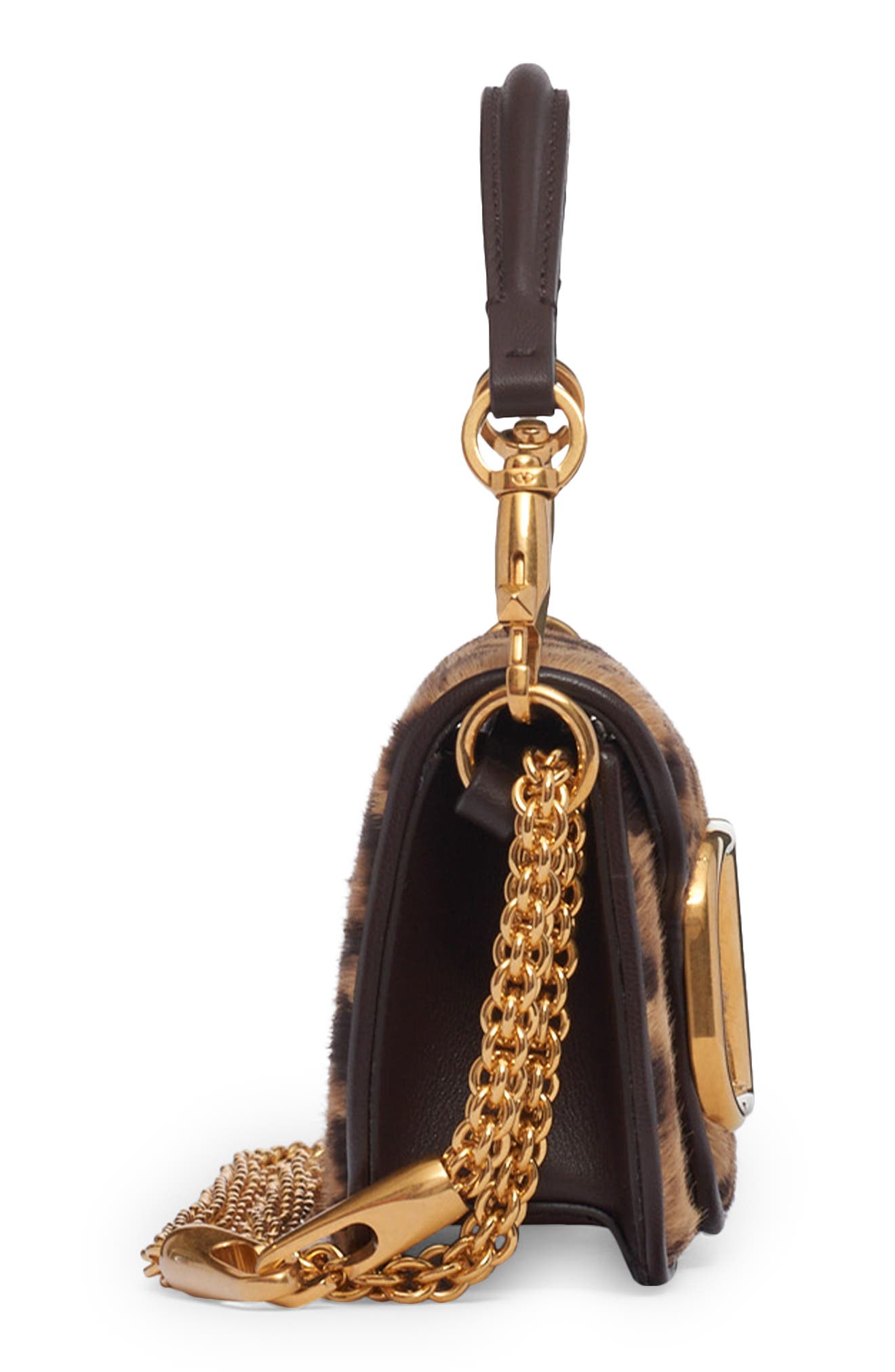 Valentino Garavani Locò Leopard Print Genuine Calf Hair Shoulder Bag, Alternate, color, 