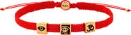 Karma and Luck Men's Triple Protection Red String Adjustable Bracelet Spiritual Bliss