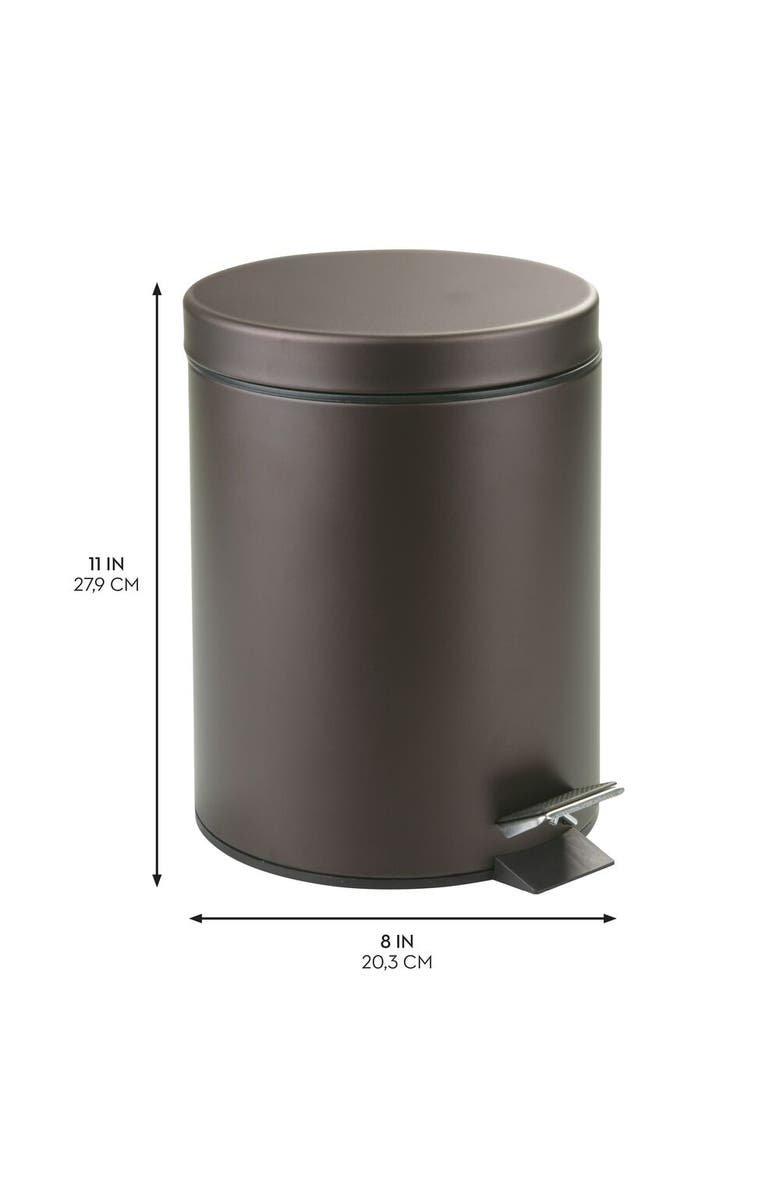 iDesign Round 1.3 Gallon Steel Step Trash Can - Set of 2 - Bronze, Alternate, color, 