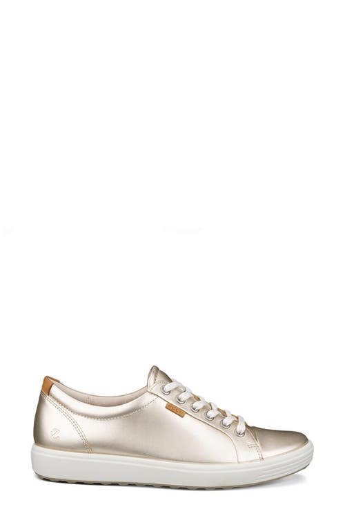 Ecco Soft 7 Sneaker In Pure White Gold