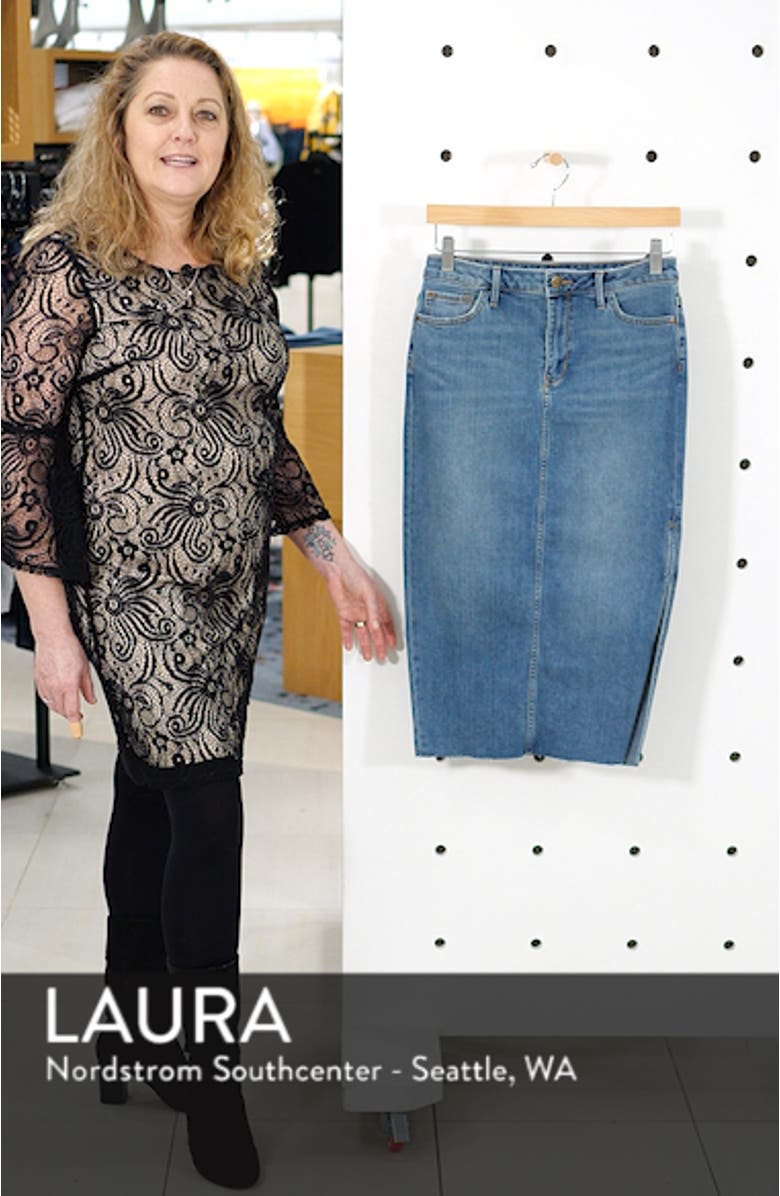 The Maribelle Mid Rise Denim Skirt, sales video thumbnail