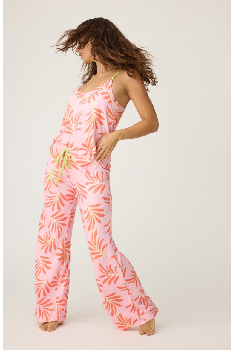 Electric Summer Sleeveless Pajamas, Alternate, color, PINK MELON