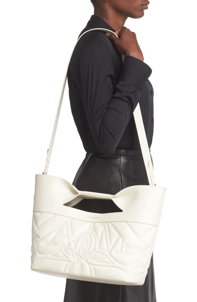 McQueen The Small Bow Leather Quilted Tote, Alternate, color,
