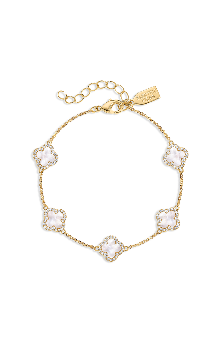 Electric Picks Mini White Icon Clover Bracelet, Main, color, White
