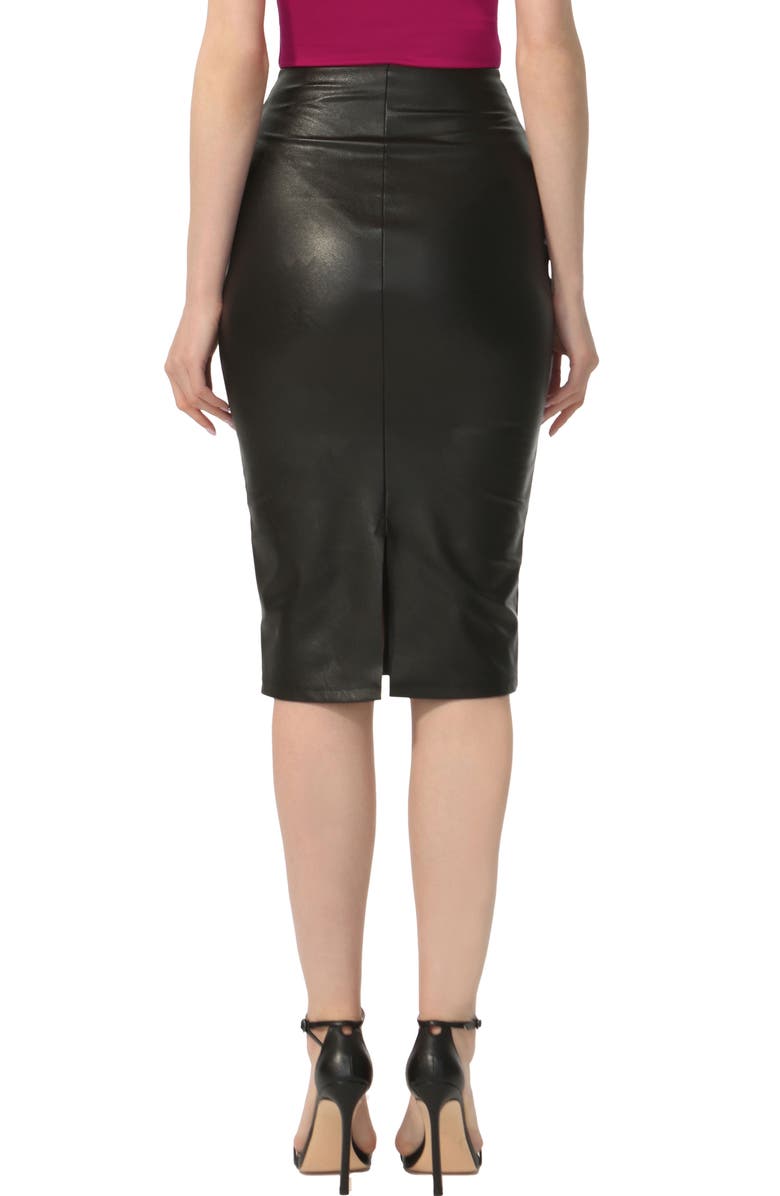 Kimi & Kai Women's Stretch Faux Leather Pencil Skirt, Alternate, color, Black