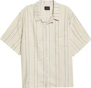 PacSun Lisbon Stripe Cotton Slub Camp Shirt