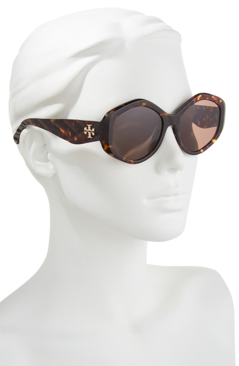Tory Burch Kira 55mm Geometric Sunglasses, Alternate, color, 