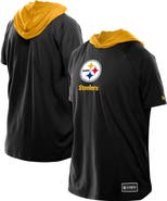 New Era Men's New Era  Black Pittsburgh Steelers Combine Authentic Hooded Raglan Short-Sleeve T-Shirt