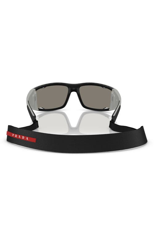Prada Linea Rossa 85mm Rectangular Sunglasses In Grey Silver