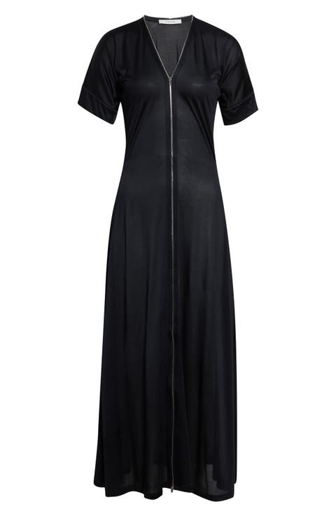 Jersey Zip Maxi Dress