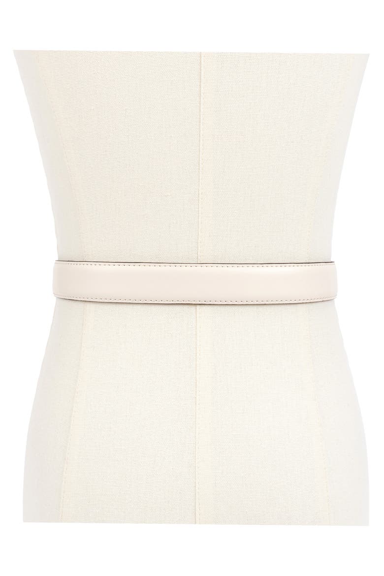 stitched feather edge belt, Alternate, color, PARCHMENT