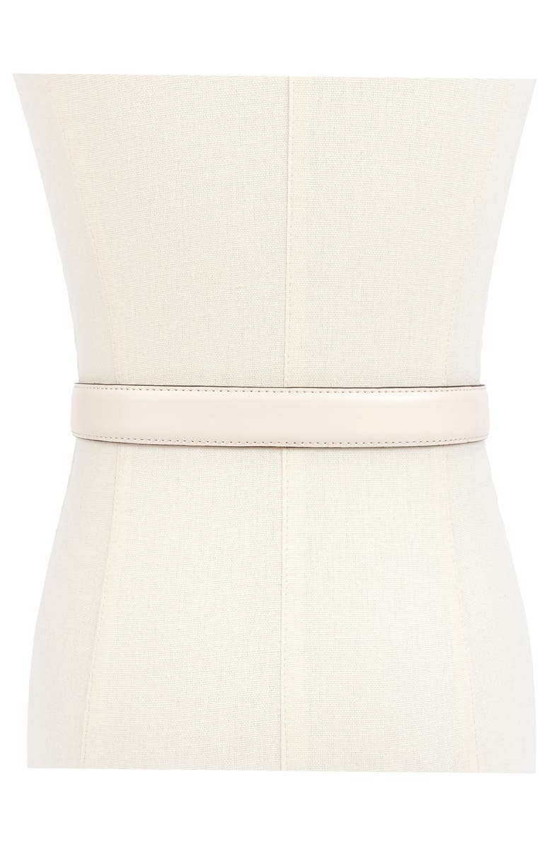 Kate Spade New York stitched feather edge belt, Alternate, color, Parchment