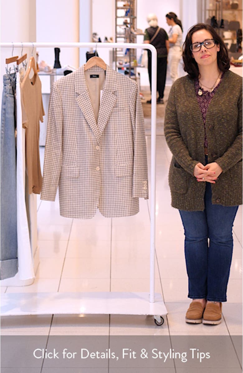 Check Linen Blend Blazer, sales video thumbnail
