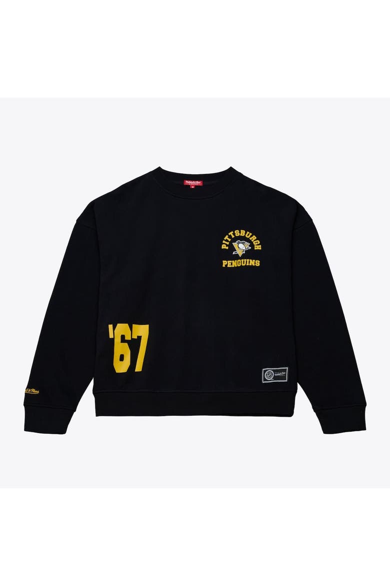 Women's Mitchell & Ness  Black Pittsburgh Penguins Crewneck Sweatshirt, Alternate, color, Black