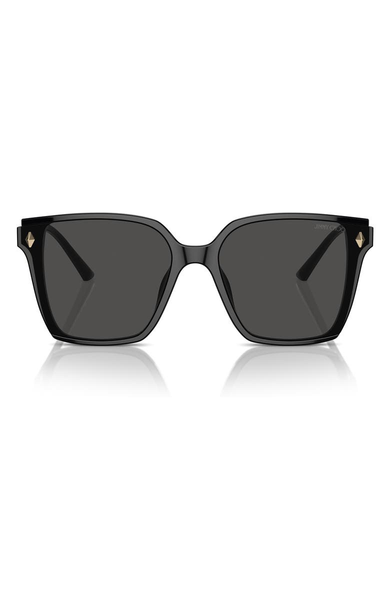 Jimmy Choo 61mm Oversize Square Sunglasses, Main, color, Black / Dark Grey
