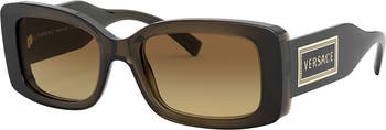 52mm Pillow Gradient Polarized Rectangular Sunglasses
