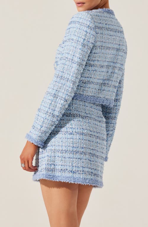 Astr The Label Milena Tweed Jacket In Blue