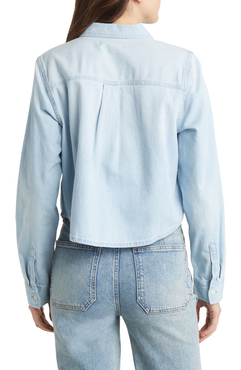 Madewell Crop Straight Hem Denim Button-Up Shirt, Alternate, color, 