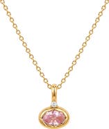 MADE BY MARY Oval Birthstone Charm Necklace