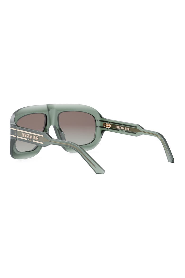 'DiorSignature M1U 58mm Rectangular Sunglasses, Alternate, color, LIGHT GREEN/ GRADIENT BROWN