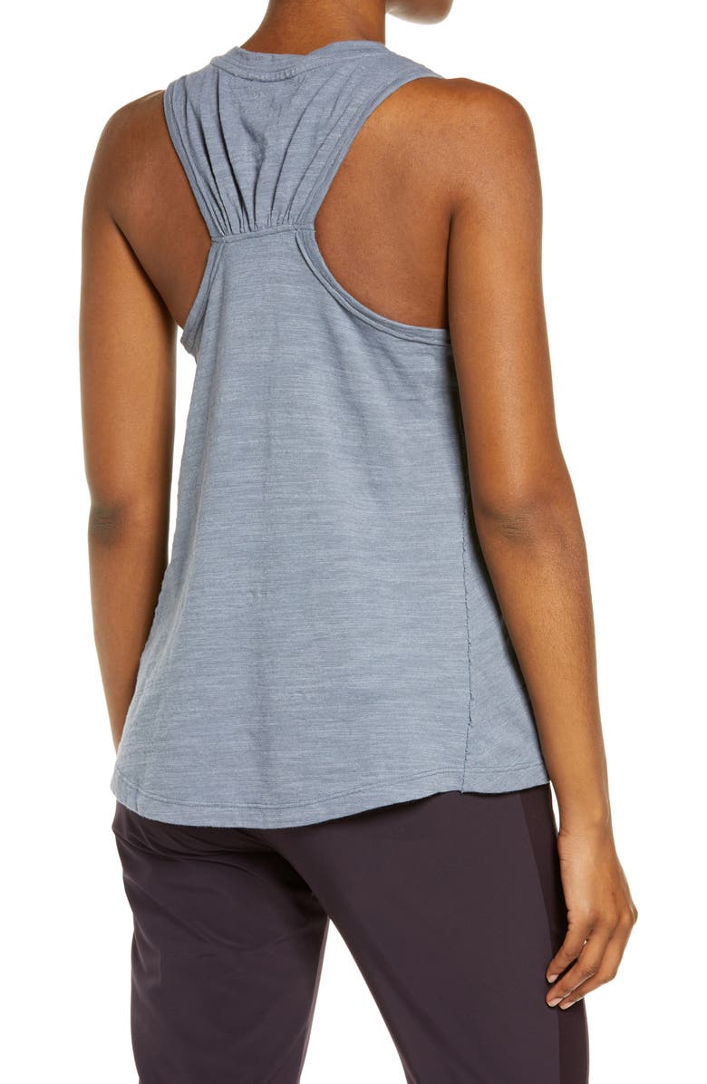 Zella Shirred Back Tank Top, Alternate, color,