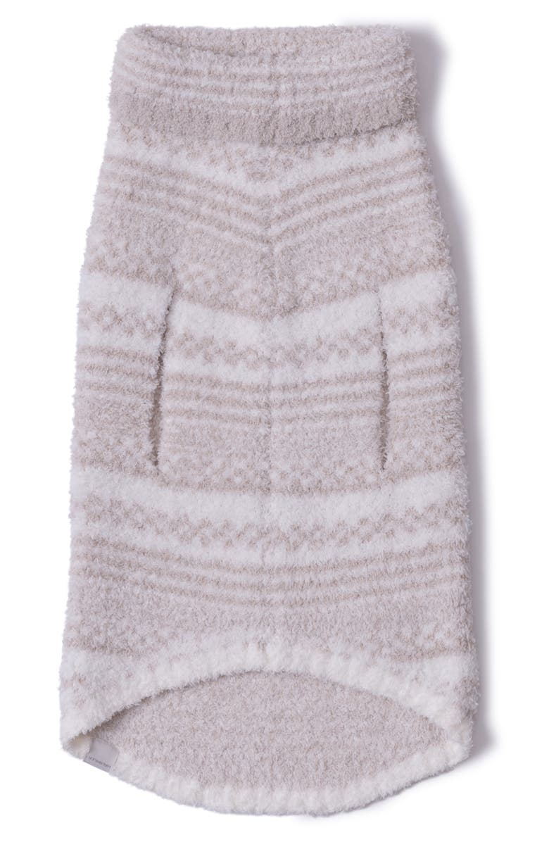 Barefoot Dreams<sup>®</sup> CozyChic<sup>®</sup> Checkered Stripe Pet Sweater, Alternate, color, Stone-Pearl