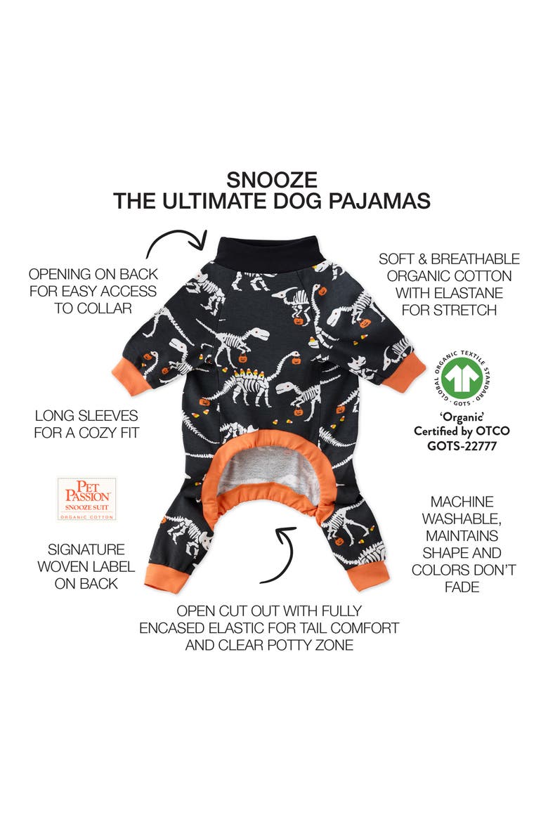 The Ultimate Snooze Organic Cotton Dog Pajamas, Alternate, color, CANDY SAURUS