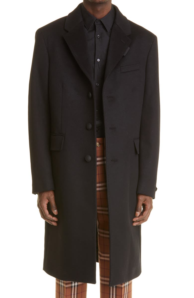 Burberry Hawkhurst TB Button Virgin Wool & Cashmere Coat, Main, color, 