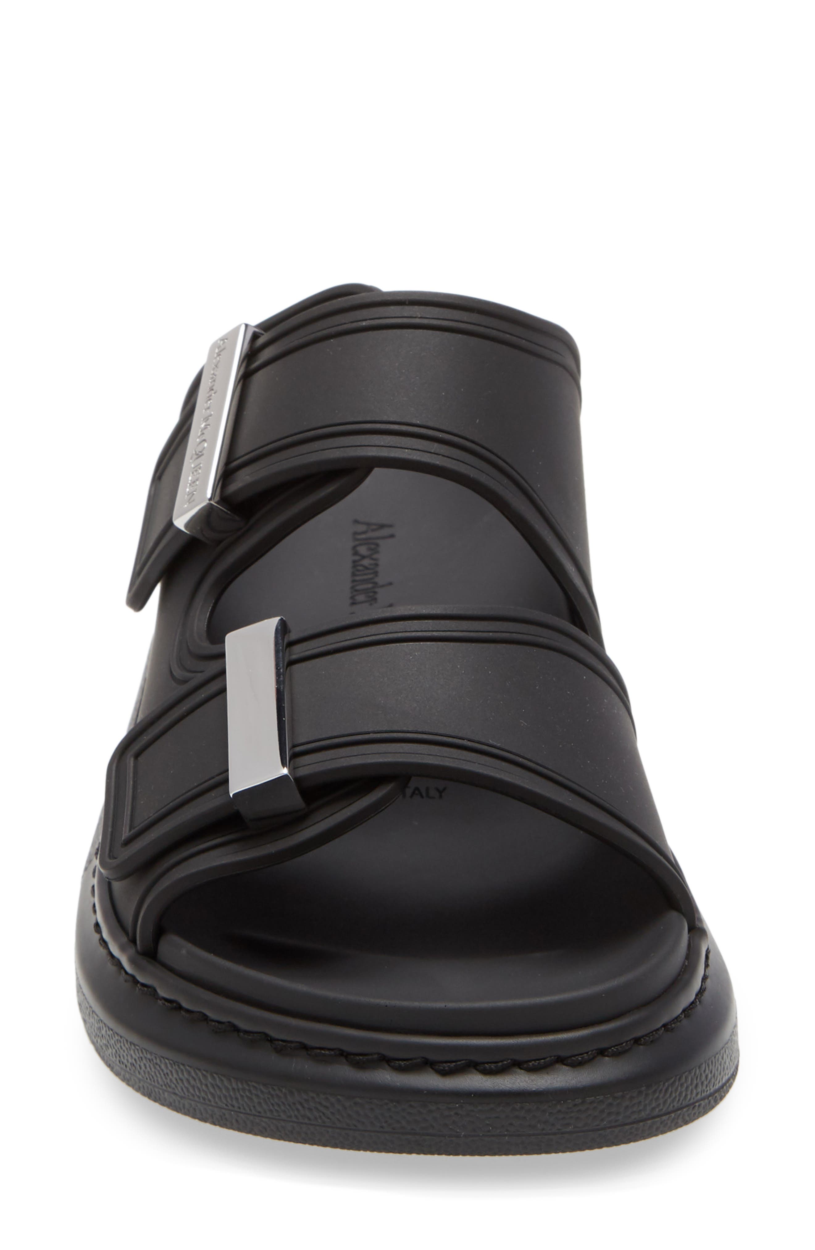 McQueen Oversized Slide Sandal, Alternate, color, Black